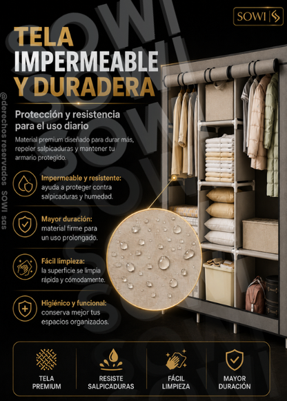 🏠COMBO ZAPATERO + CLOSET  DESARMABLE DE TELA🏠