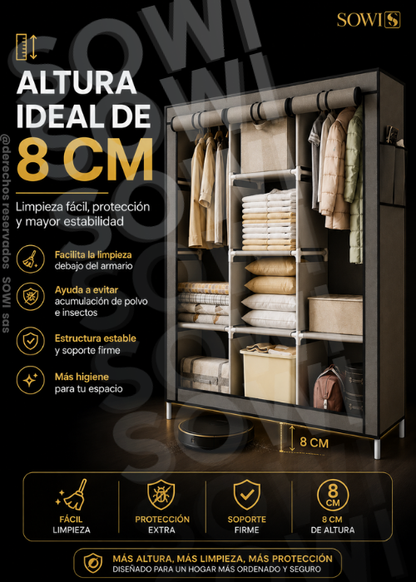 🏠COMBO ZAPATERO + CLOSET  DESARMABLE DE TELA🏠
